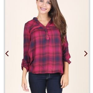 Altar’d State Plaid Baby Doll Top